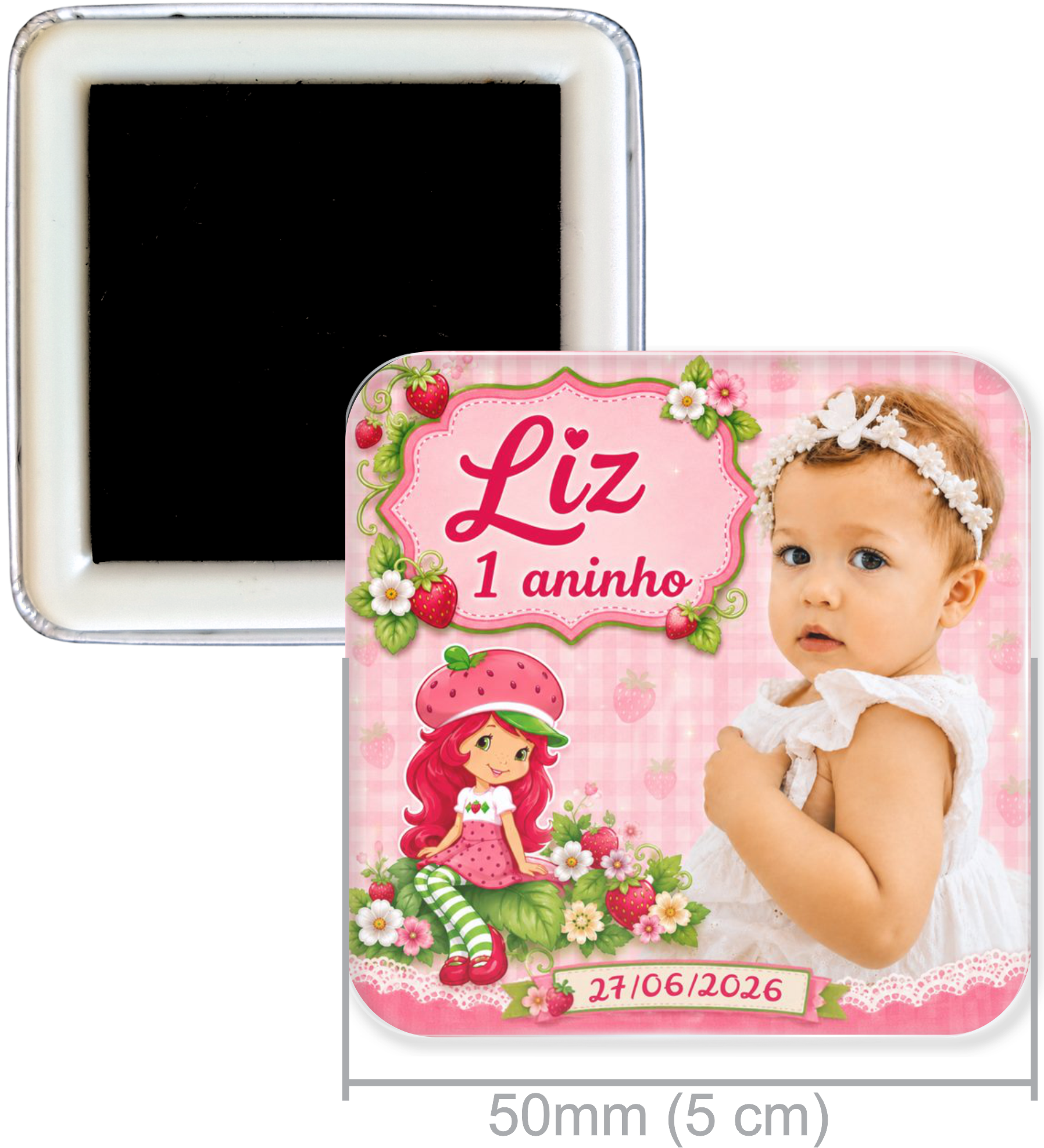 Ímã personalizado 50 × 50 mm com foto